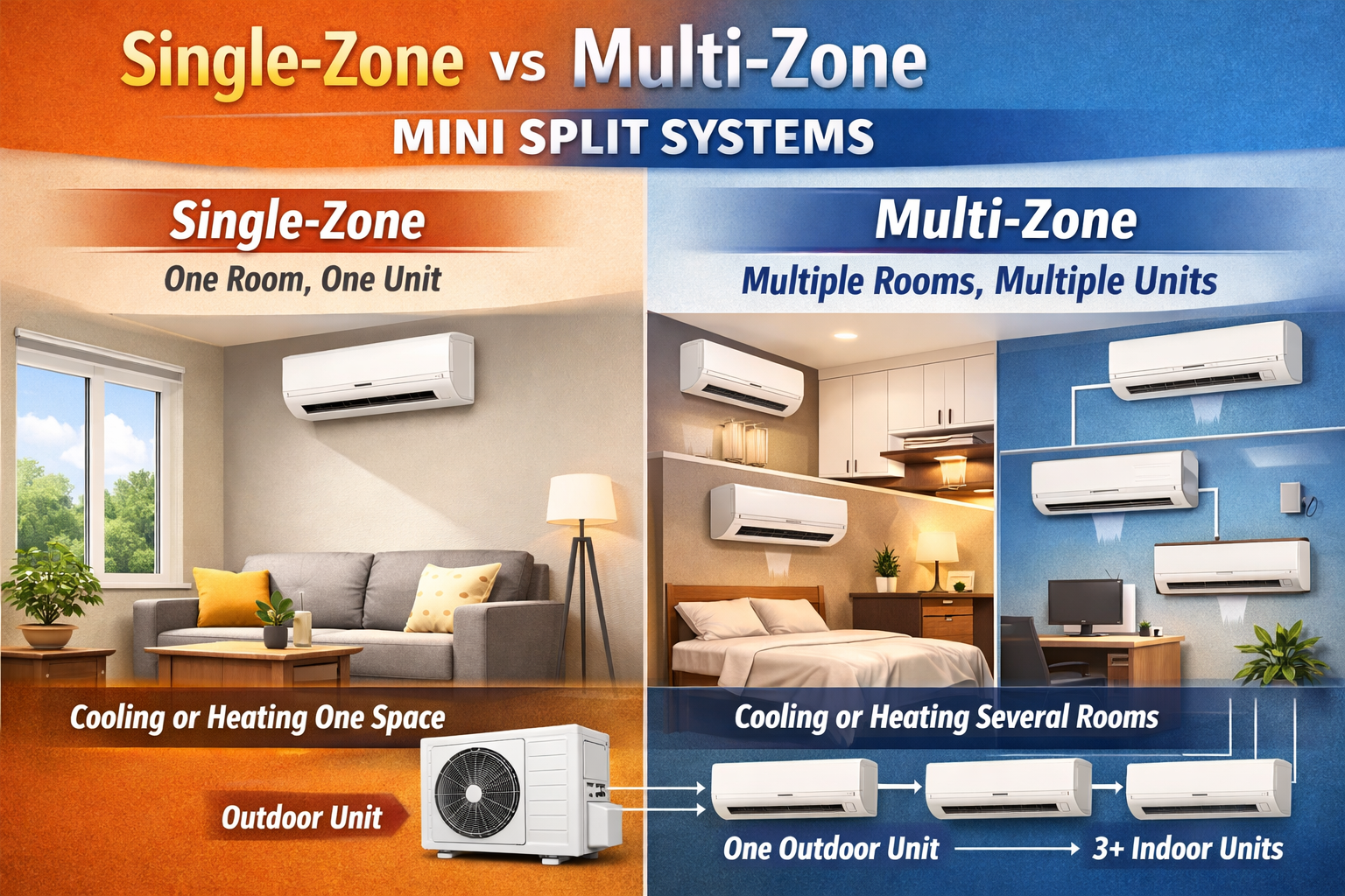 Single-Zone vs Multi-Zone Mini Split: Which One Is Right for Your Home?