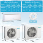 BreezeAero Multi-Zone Series 2 Zone 20000 BTU Ductless Mini Split Air Conditioner Heat Pump, 230-Volt, 23 SEER2, Cools Up to 900 Sq.ft(9K+9K)